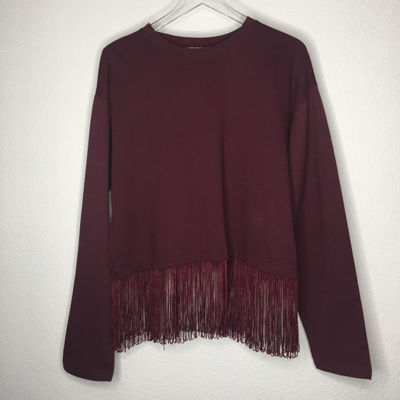 Zara Sweaters - New Zara Fringe Sweatshirt
